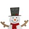 Set of 3 Snowmen with Warm White LED Lights Indoor Outdoor Christmas Decoration Height 48", 42" and 24"
